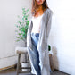 Cool Mornings Grey Open Duster Cardigan