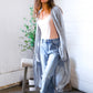 Cool Mornings Grey Open Duster Cardigan