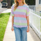 Find Love Lavender & Pink Striped Textured Waffle Knit Top