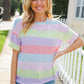 Find Love Lavender & Pink Striped Textured Waffle Knit Top