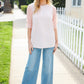 Adorable You Peach French Terry Lace Sleeve Top
