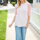 Adorable You Peach French Terry Lace Sleeve Top