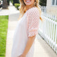 Adorable You Peach French Terry Lace Sleeve Top