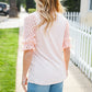 Adorable You Peach French Terry Lace Sleeve Top