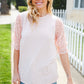 Adorable You Peach French Terry Lace Sleeve Top