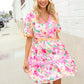 Beautiful You Rose Floral Print Ric Rack Trim Babydoll Dress