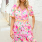 Beautiful You Rose Floral Print Ric Rack Trim Babydoll Dress