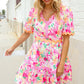 Beautiful You Rose Floral Print Ric Rack Trim Babydoll Dress