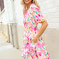 Beautiful You Rose Floral Print Ric Rack Trim Babydoll Dress