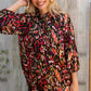 Evening Sunset Scribble Button Down Blouse