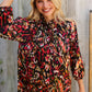 Evening Sunset Scribble Button Down Blouse