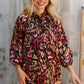 Evening Sunset Scribble Button Down Blouse