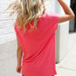 Summer Vibes Coral Relaxed Fit Jacquard Knitted Top
