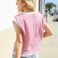 Lock Eyes Pink & Ivory Jacquard Waffle Knit Banded Sleeveless Top