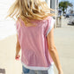 Lock Eyes Pink & Ivory Jacquard Waffle Knit Banded Sleeveless Top