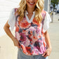 You Got This Floral Hacci TwoFer Short Ruffle Sleeve Blouse