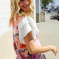 You Got This Floral Hacci TwoFer Short Ruffle Sleeve Blouse