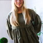 Take Me Home Olive Babydoll Oversized Blouse