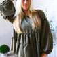 Take Me Home Olive Babydoll Oversized Blouse