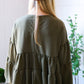 Take Me Home Olive Babydoll Oversized Blouse