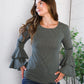 Sassy in Stripes Olive Blouse