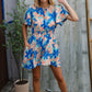 Feeling Bold Turquoise Floral Smocked Waist Flutter Sleeve Romper