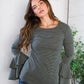 Sassy in Stripes Olive Blouse