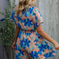 Feeling Bold Turquoise Floral Smocked Waist Flutter Sleeve Romper