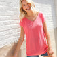 Summer Vibes Coral Relaxed Fit Jacquard Knitted Top