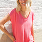 Summer Vibes Coral Relaxed Fit Jacquard Knitted Top