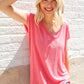 Summer Vibes Coral Relaxed Fit Jacquard Knitted Top