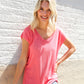 Summer Vibes Coral Relaxed Fit Jacquard Knitted Top