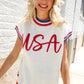 Holiday Ready Red/White & Blue USA Embroidery Dolman Top