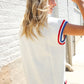 Holiday Ready Red/White & Blue USA Embroidery Dolman Top
