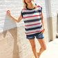 Feeling Festive Red White & Blue Striped Crochet Sweater Top