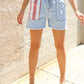 Adorable You High Rise Stars & Stripes Pocket Drawstring Shorts