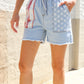 Adorable You High Rise Stars & Stripes Pocket Drawstring Shorts