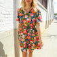 Sunny Days Floral Print Smocked Waist Back Neck Button Romper