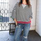 A Stripe Story Wine Crew Neck Pullover