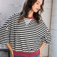 A Stripe Story Wine Crew Neck Pullover