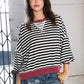 A Stripe Story Wine Crew Neck Pullover