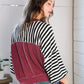 A Stripe Story Wine Crew Neck Pullover