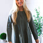 Read Between the Lines Olive Button Cotton Tunic