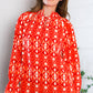 Red Hot Ruffles Woven Blouse