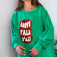 'Happy Fall Y'all' Kelly Green Sweater