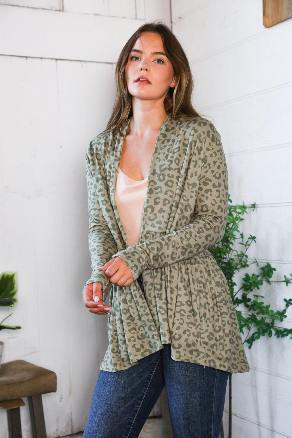 Prowl Around Peplum Open Cardigan