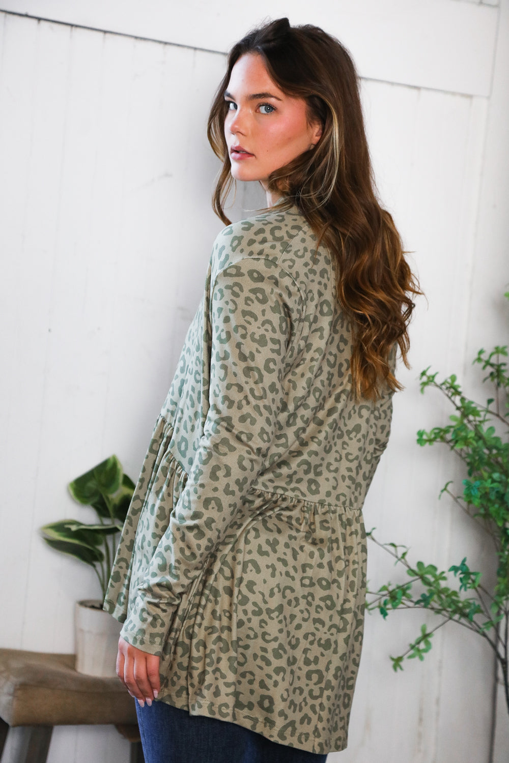 Prowl Around Peplum Open Cardigan