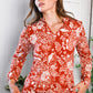 Vintage Botanical Rust Top