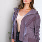 A Cozy Wanderer Dusty Velvet Zip Up Jacket