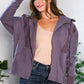 A Cozy Wanderer Dusty Velvet Zip Up Jacket